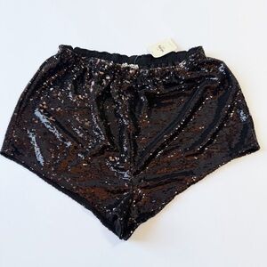 NWT Intimately Free People High-Waisted Sequin Shorts Black/Gold size Small
